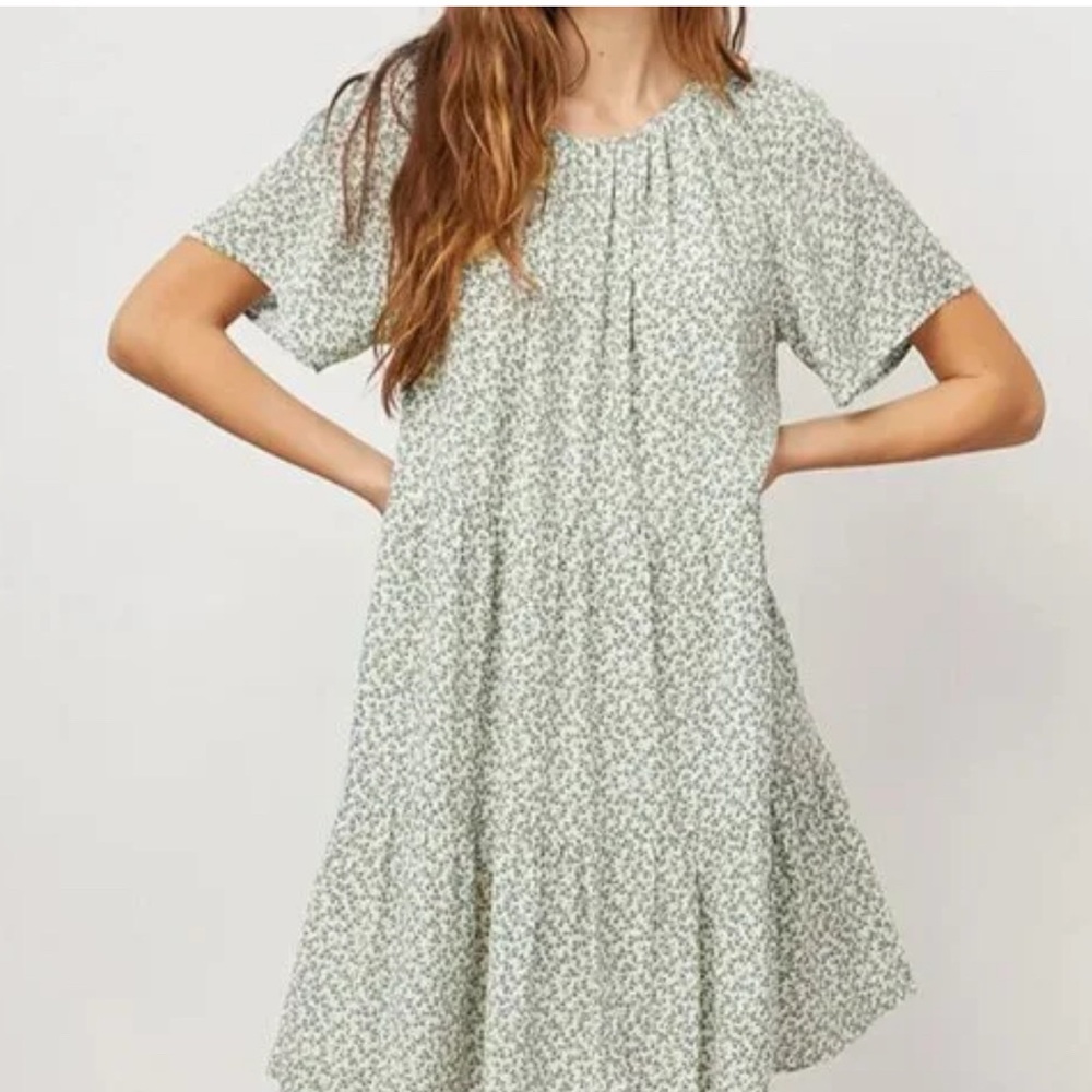 Rails Green Floral Babydoll Clarissa Dress